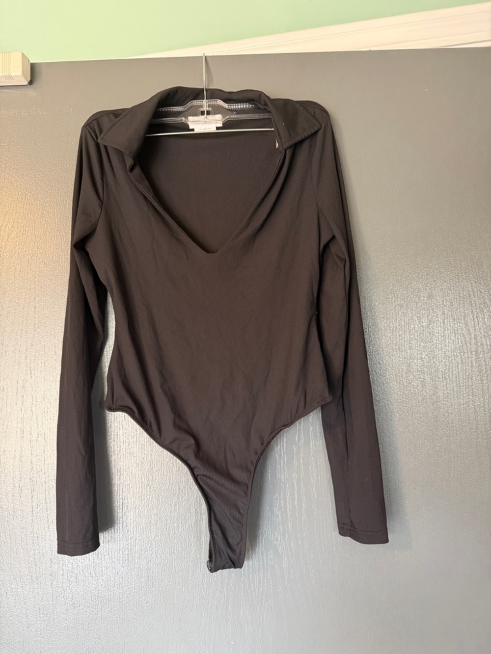 Lovers + Friends Black Long Sleeve V-Neck Bodysuit